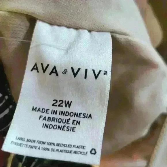 Ava & Viv Chevron Print Cross Strap Ruched Side Soft Cup Bra       Tankini 22W - Picture 4 of 5